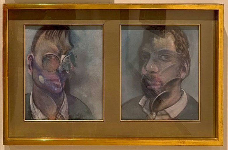 Study for portrait of Reinhard Hassert; Study for portrait of Eddy Batache_法蘭西斯．培根 Francis Bacon_35.5x30.5cm（二聯畫）_油彩、畫布_1979